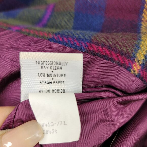 Vintage 90s Pendleton Plus Size 2X Womens Wool Plaid Blazer USA Deadstock New - Picture 8 of 11